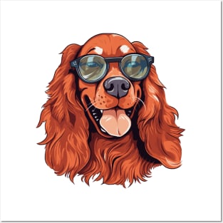 Summer dog in sunglasses, summer spaniel Posters and Art